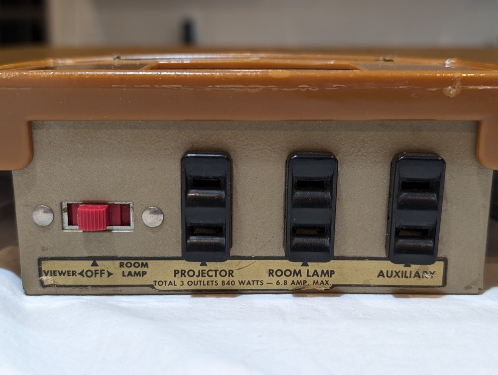 Logan Slide Projector Stand Foldable Table 28" high, 3 Power Plugins Vintage