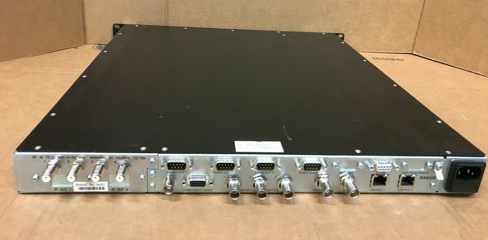 Ericsson Tandberg MPEG2/4 422 4:2:2 HD DVB-S2 Decoder Receiver RX8200 SN#34237