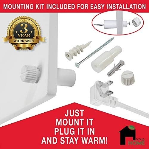 EconoHome Wall Mount 400 W Heater Panel - with Thermostat