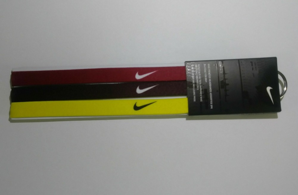 Nike Printed Headbands Assorted 3PK Silicone For Grip