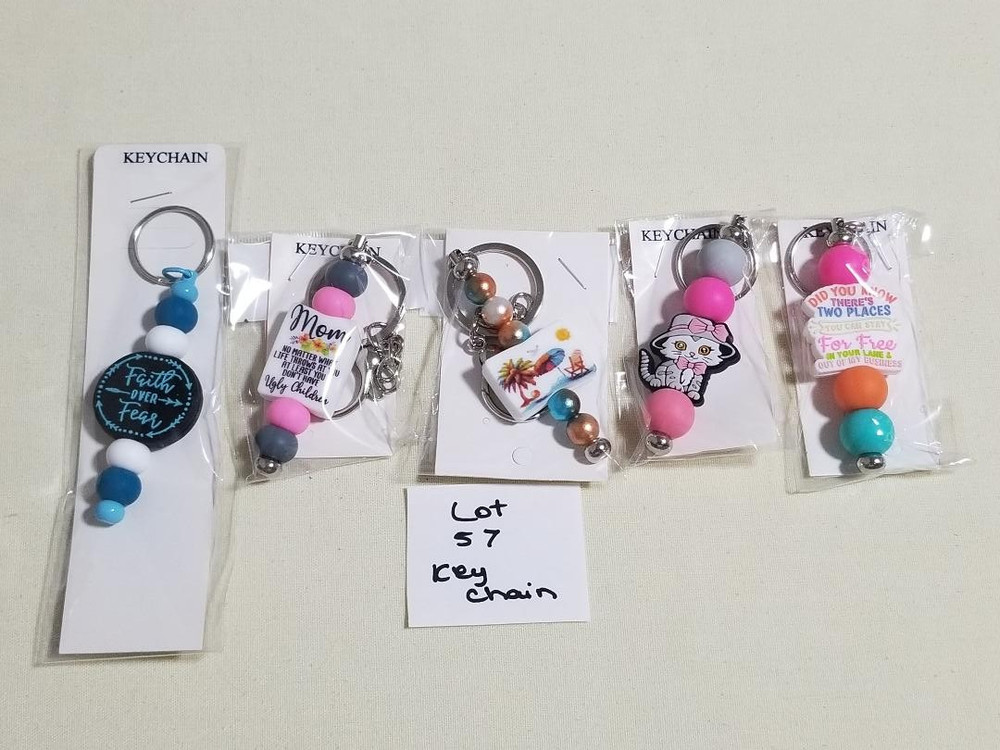 bulk beaded keychains, wholesale keychains, keychains, multiple keychains, (w57)