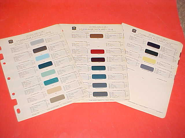 1958 STUDEBAKER PACKARD CHAMPION COMMANDER SILVER GOLDEN HAWK PAINT CHIPS ACME