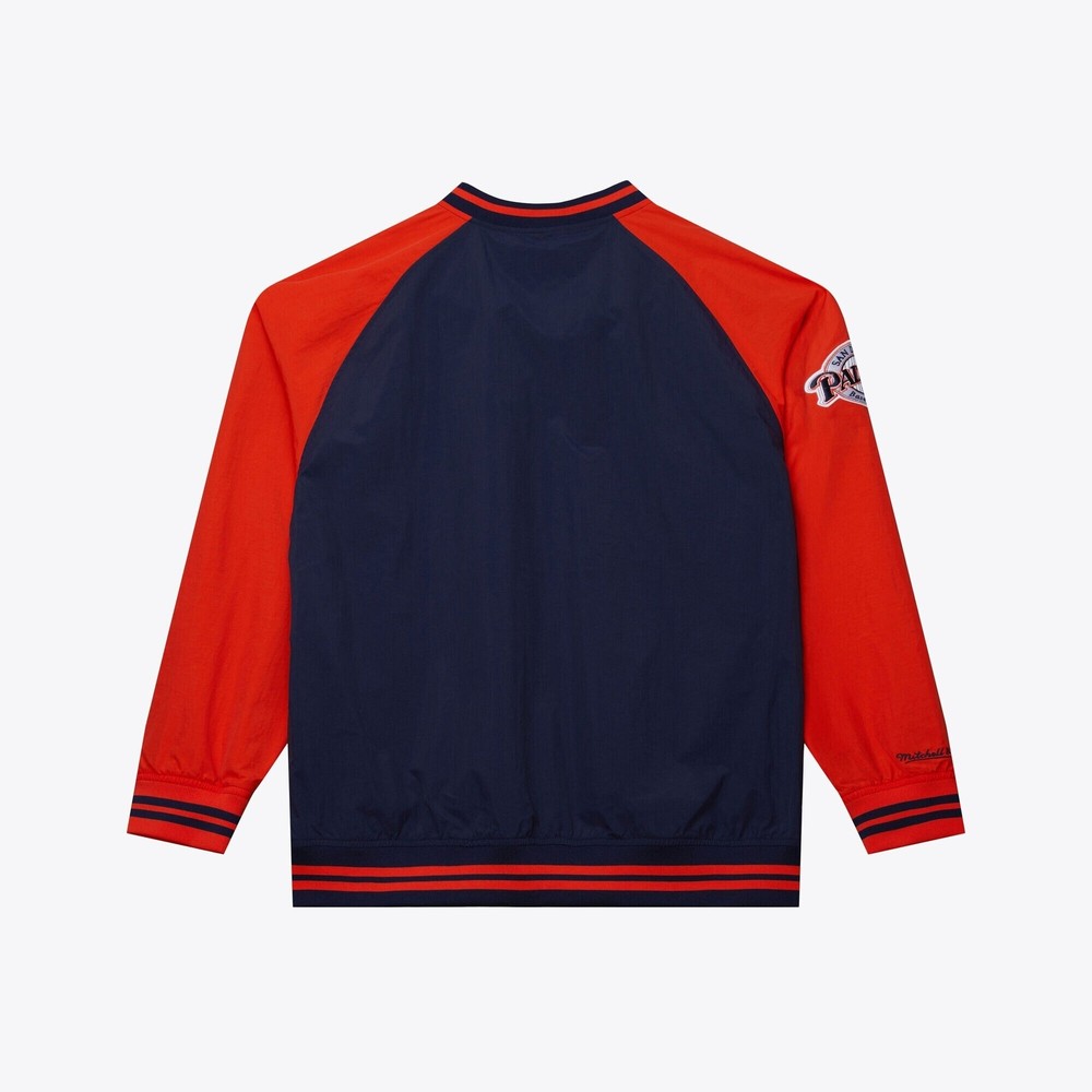 MENS MITCHELL & NESS MLB NYLON PULLOVER JACKET VINTAGE LOGO PADRES