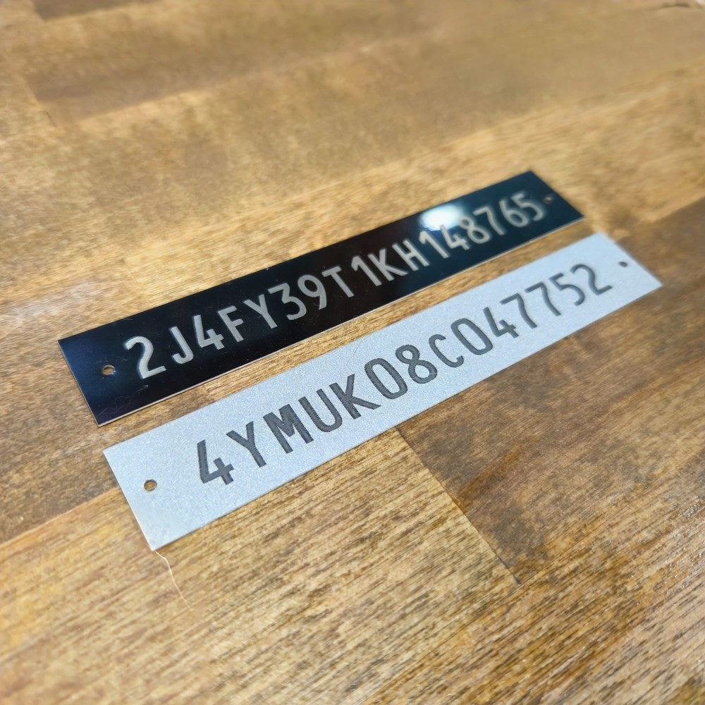 Any SIZE Laser Engraved Serial Data Number Plate Identification Tag #