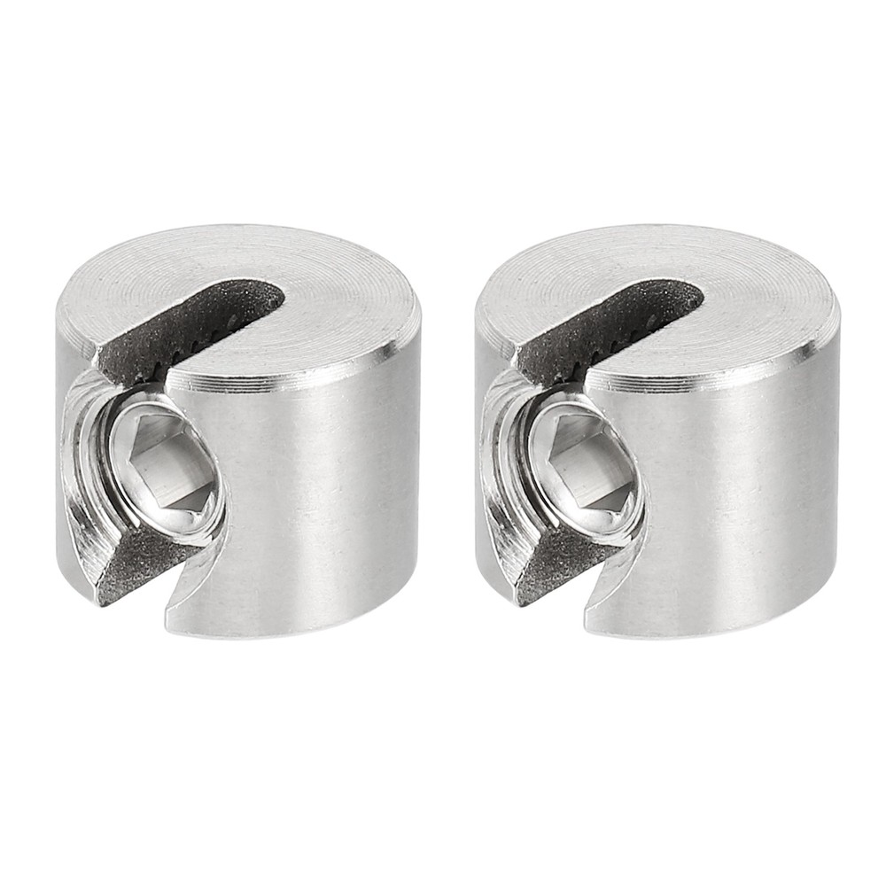 2 Pcs Wire Rope Fixing Clips, 3mm Single Hole Lock Cable Clamp Clip, Silver