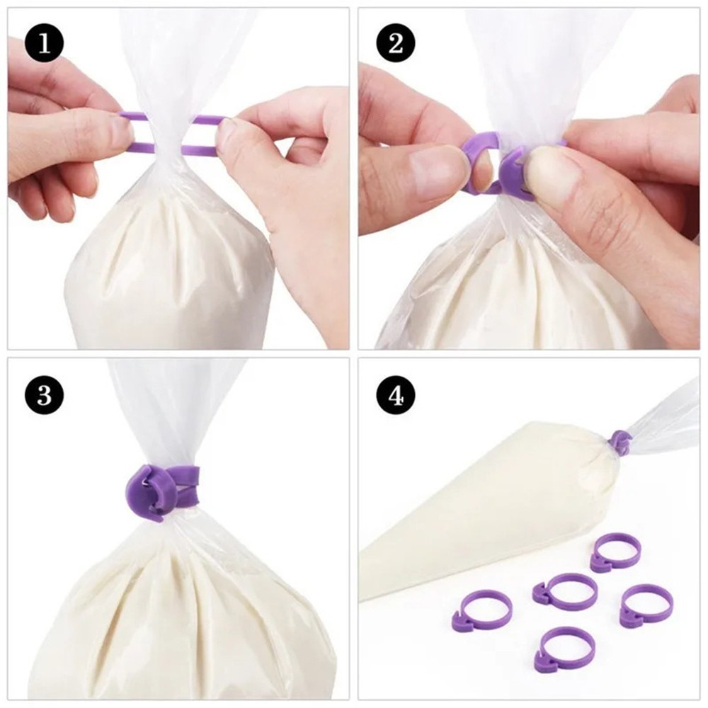 Reusable Silicone Icing Bag Tie for Cake Decorating with Leak-Proof Fit
