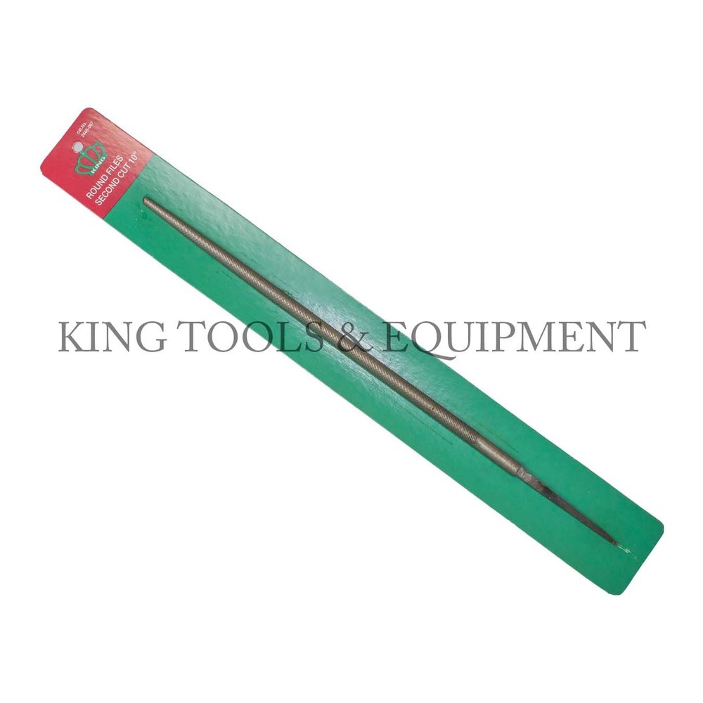 New KING 10" Second Cut ROUND FILE, Single Cut, Steel, American Grading