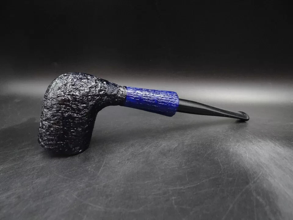 TURKIEWICZ BLACK OAK MORTAR HAND MADE BLACK & BLUE BILLIARD PIPE ST