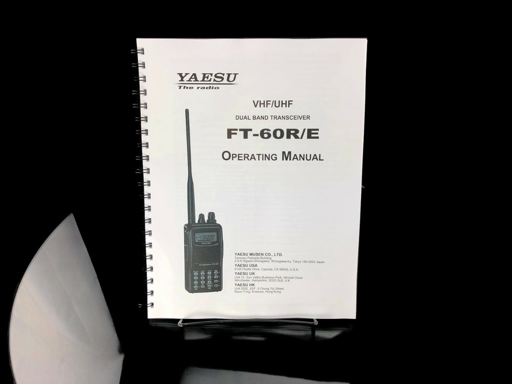 Yaesu FT-60R/E Transceiver Instruction Manual Operating Guide Coil Bound