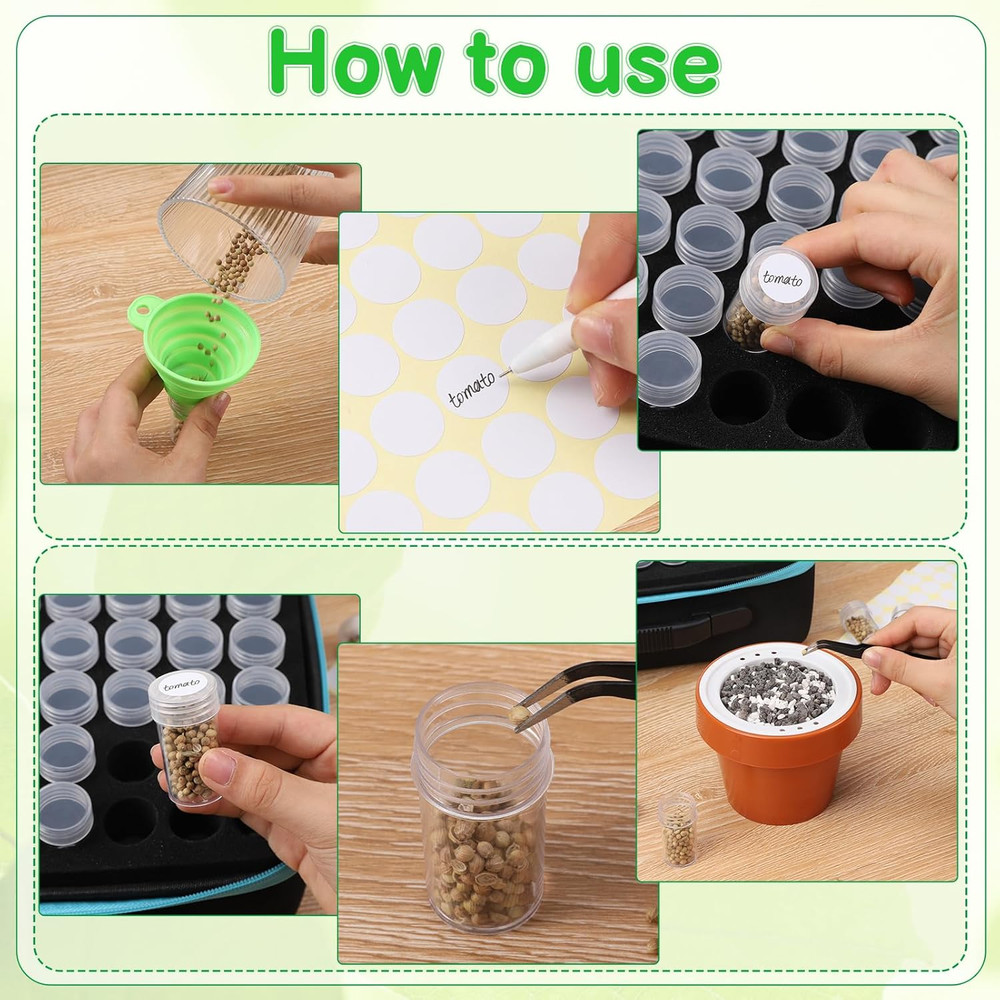 Seed Storage Organizer Box, 57 Slots Seed Collection Containers Seed Storage Box