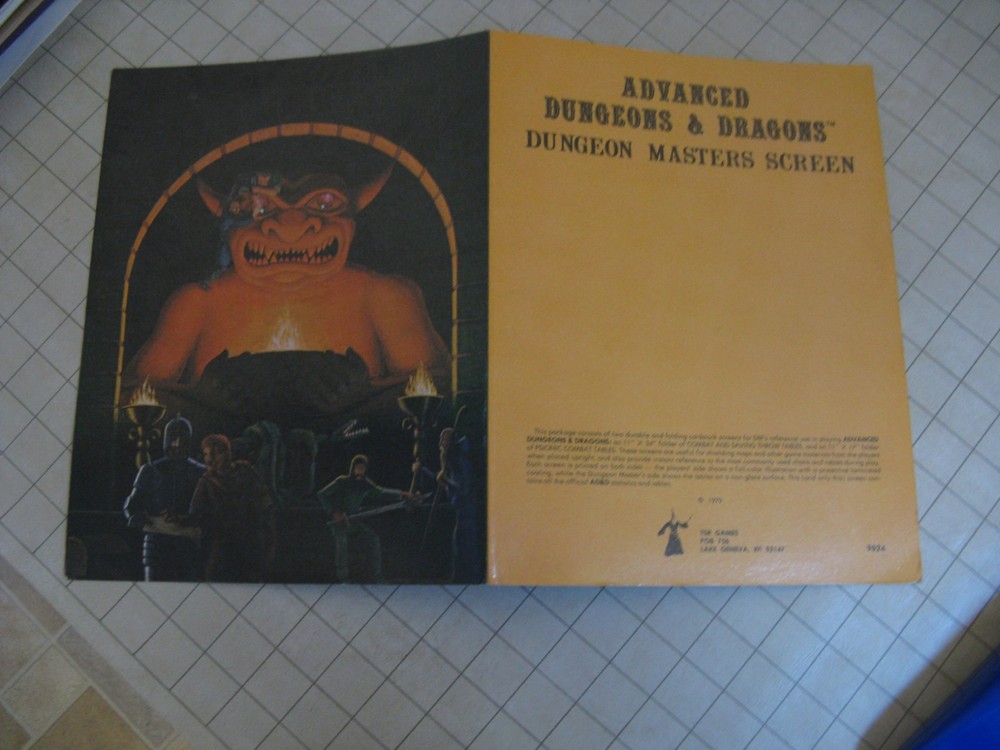 AD&D 1E DUNGEON MASTERS PSIONIC SCREEN 2-panel blank cover Dungeons & Dragons