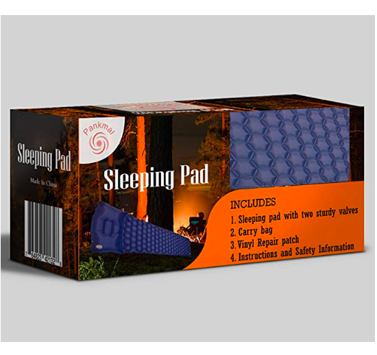 Sleeping Pad, Mat, Compact, double valve for camping blue Ultra Light
