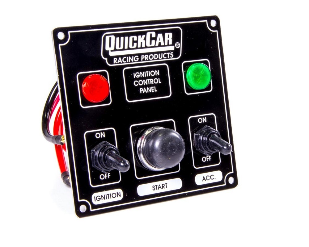 QuickCar Ignition Panel Black w/ 1 Acc. & Lights 50-822
