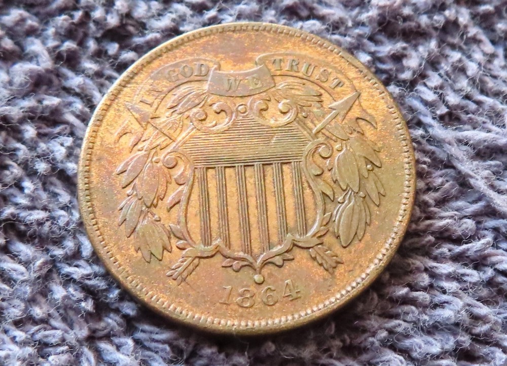 1864 Large Motto - 2 Cent - Philadelphia - -Nice looking better grade 2 cent -