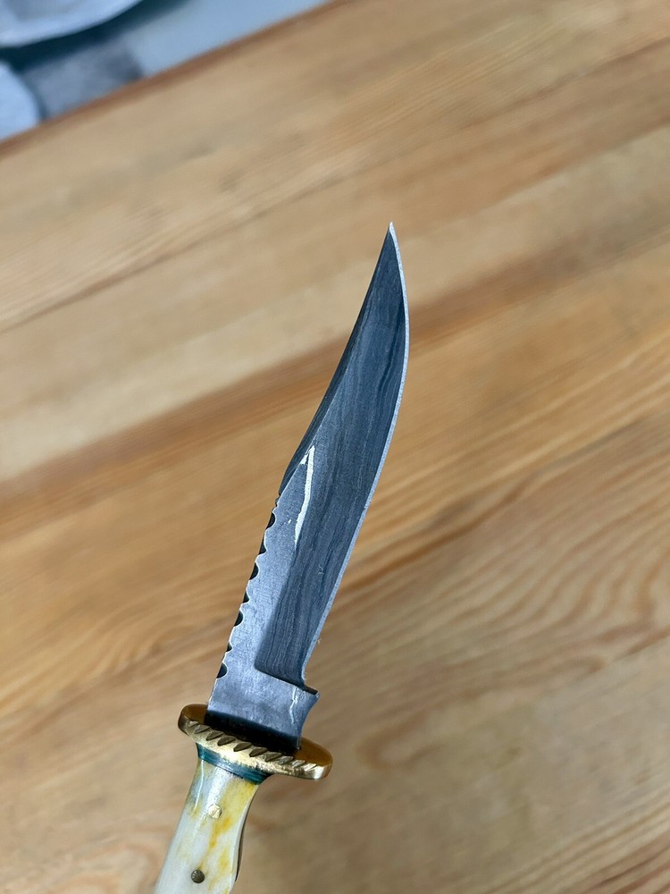 Damascus Unbranded Custom Made Fixed Knife Sheath 7.5”