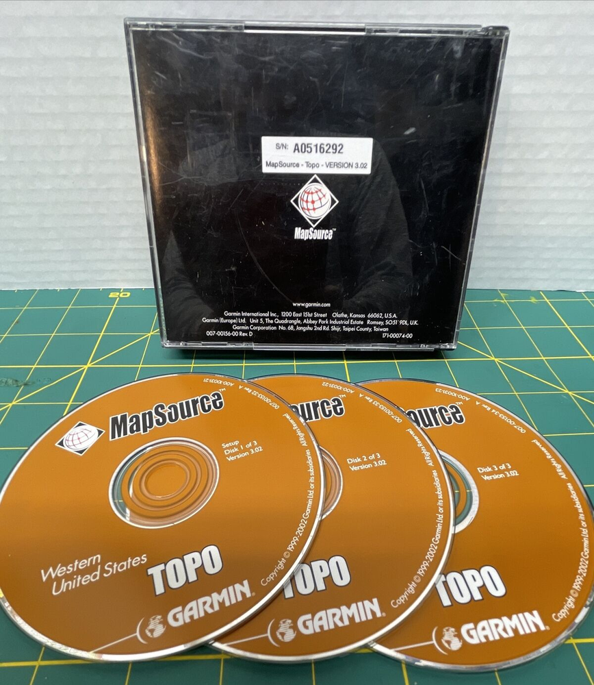 Garmin MapSource USA-TOPO CD-ROM (Windows) version 3.02 Genuine!