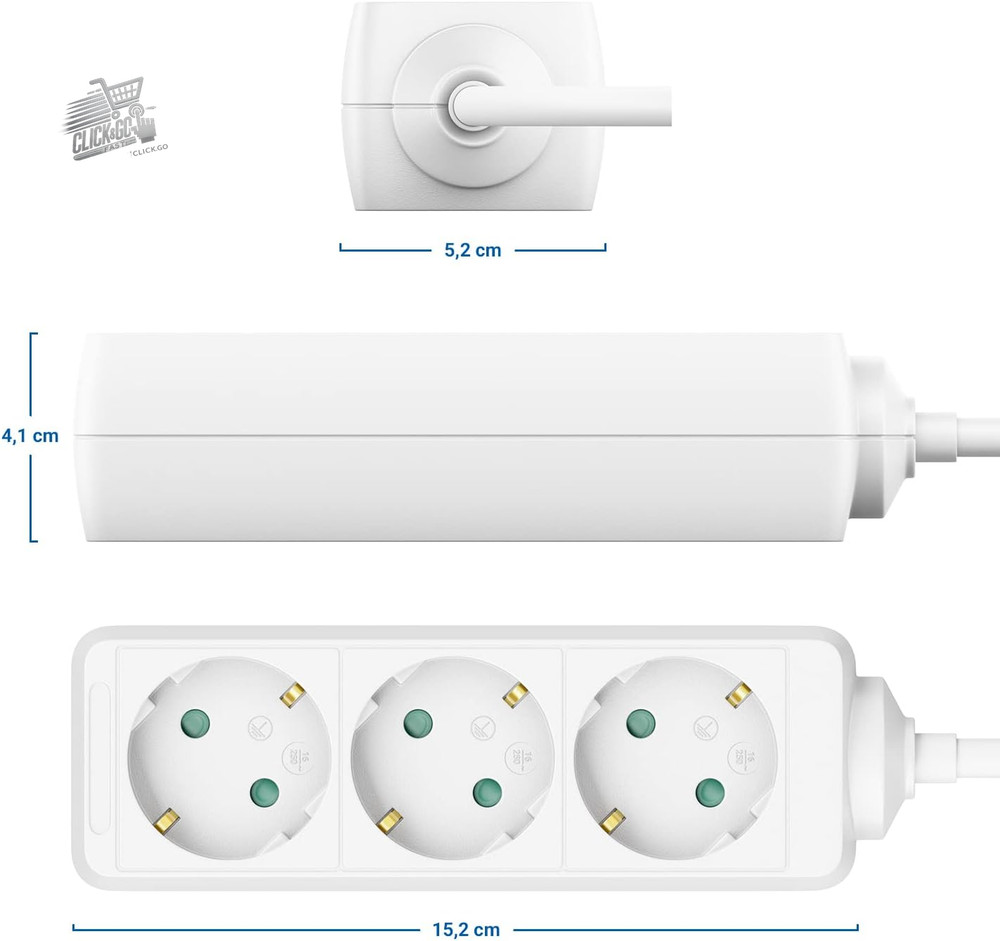 3 Outlet Compartments With Flat Connector Electrical Cable for Inter