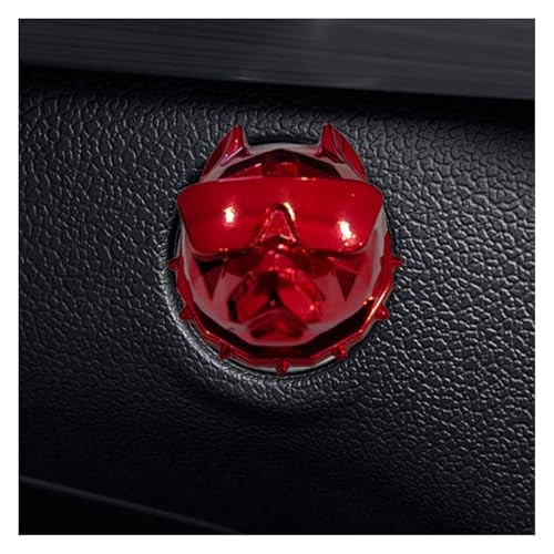 Bully Dog Car Push Start Button Cover - Zinc Alloy Engine Ignition Switch Red
