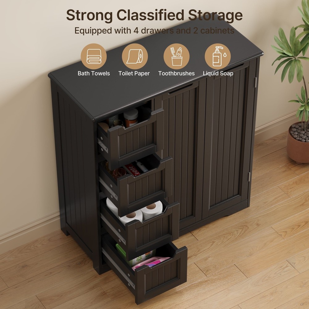 43" H Kitchen Pantry Storage Cabinet with Adjustable Shelves for Kitchen