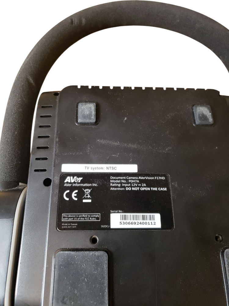 AVer AVerVision F17HD P0H7A 5MP Document Camera Adjustable Arm Light W/ Remote