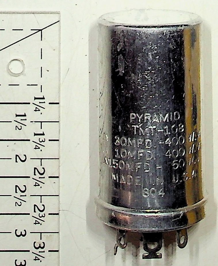 Pyramid Capacitor TMT-108 Vintage Electronic Component Silver Tone NOS