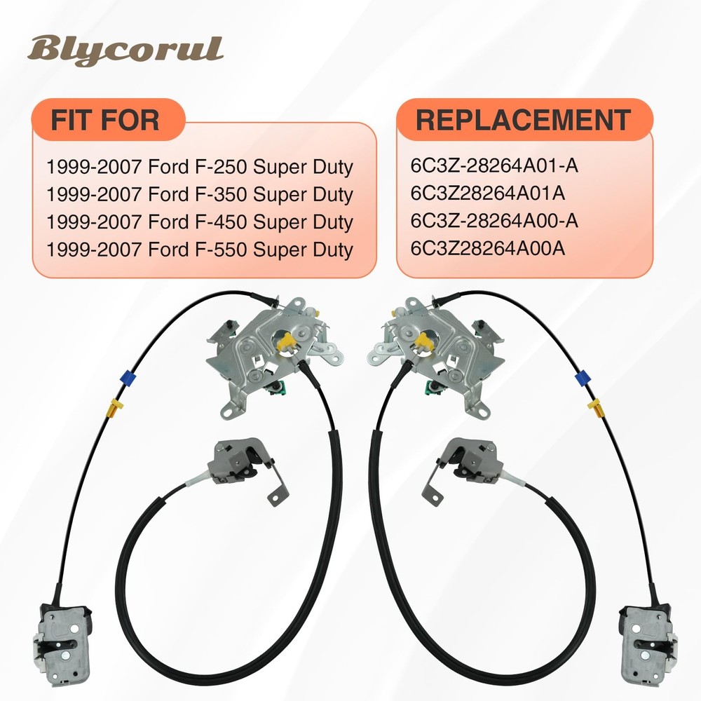 Blycorul Rear Door Latch Assembly and Cable, Compatible with Left & Right