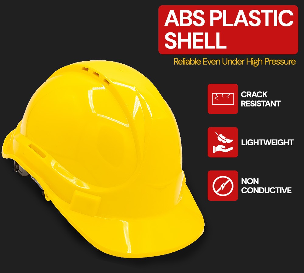 (5 Pack) Safety Helmet - Yellow (Type 1 ABS Material)