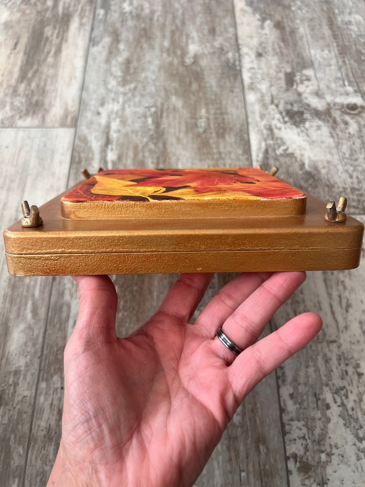 Vintage Style Hand Painted Solid Wood Flower Press Leaf Press