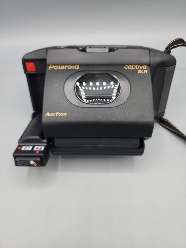 Polaroid Captiva SLR Camera Auto Focus Vintage Camera Flash & Case UNTESTED