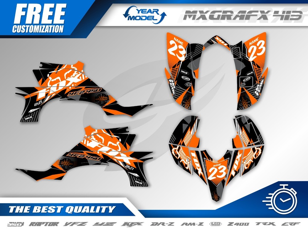 Yamaha YFZ450 2003–2008 Graphics Kit – Personalized ATV Decals