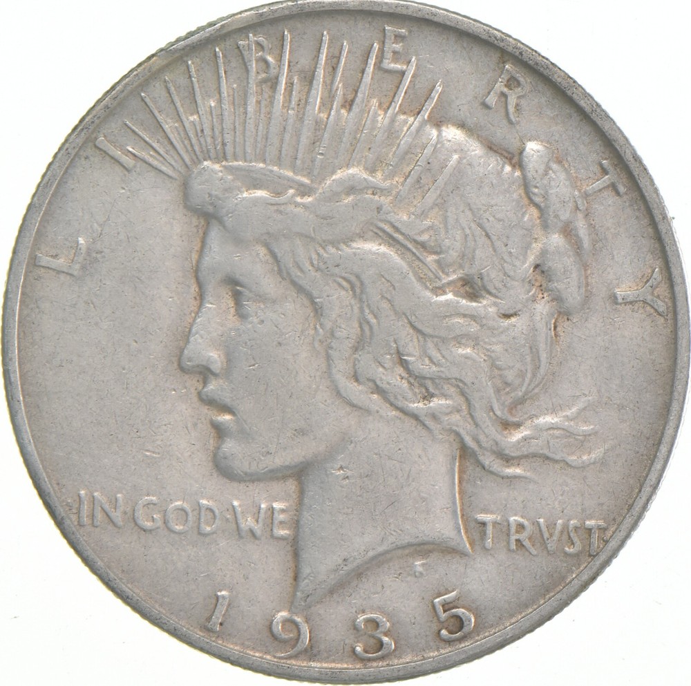1935-S Peace US Silver Dollar - 90% San Francisco Minted