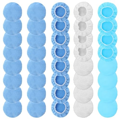 40 Pieces Buffer Pads Cover Car Polisher Bonnet Orbital Buffer Bonnets