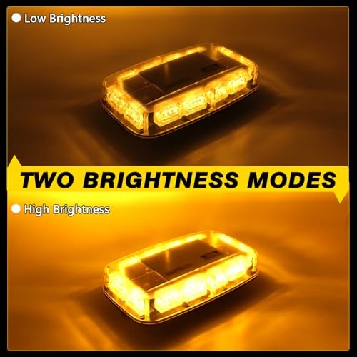 Rechargeable Amber Emergency Strobe Light Wireless Battery, 48 LED 17 Flashing
