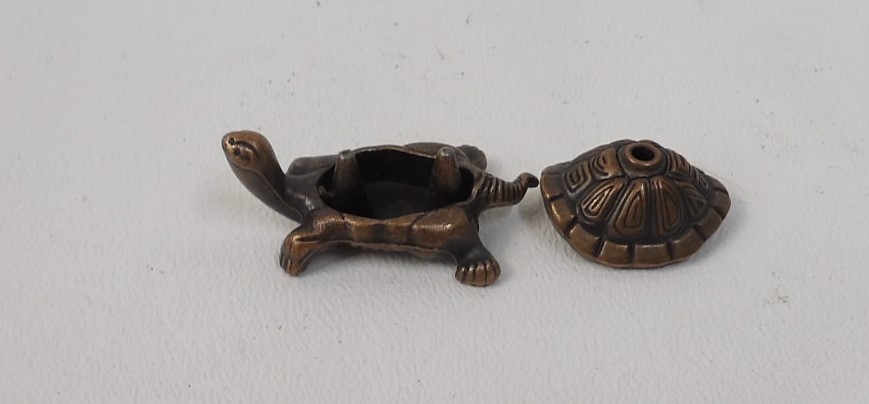 Little Brass Turtle Incense Stick Holder Burner