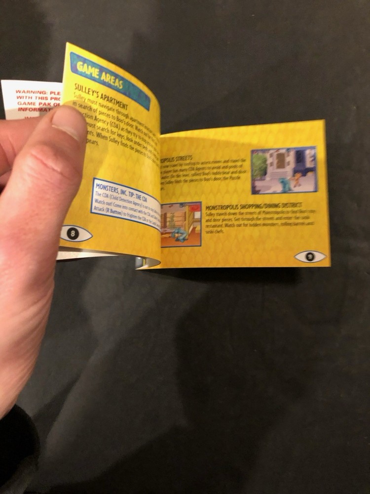 Monsters inc gba Manual only