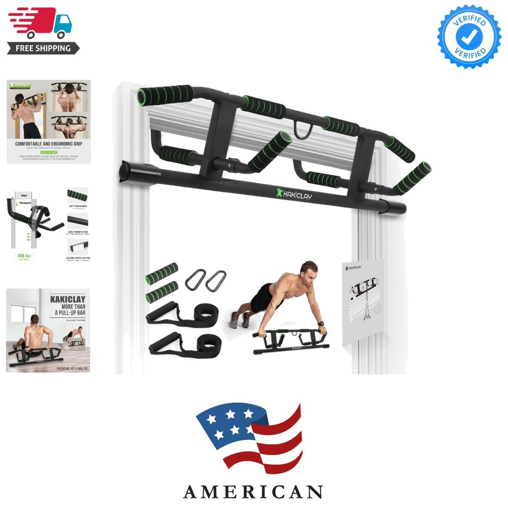 2026 Upgrade Multi-Grip Pull Up Bar with Smart Larger Hooks Technology -   Pa...
