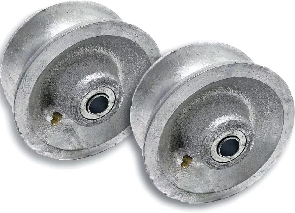 2 Pcs Replacement Chain Link Gate U-Groove Pipe Wheels Galvanized Steel Rolling