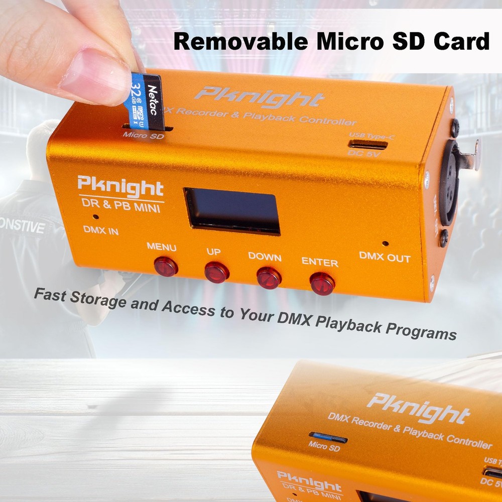 Pknight DMX Recorder and Playback Controller 1 universe DR & PB MINI