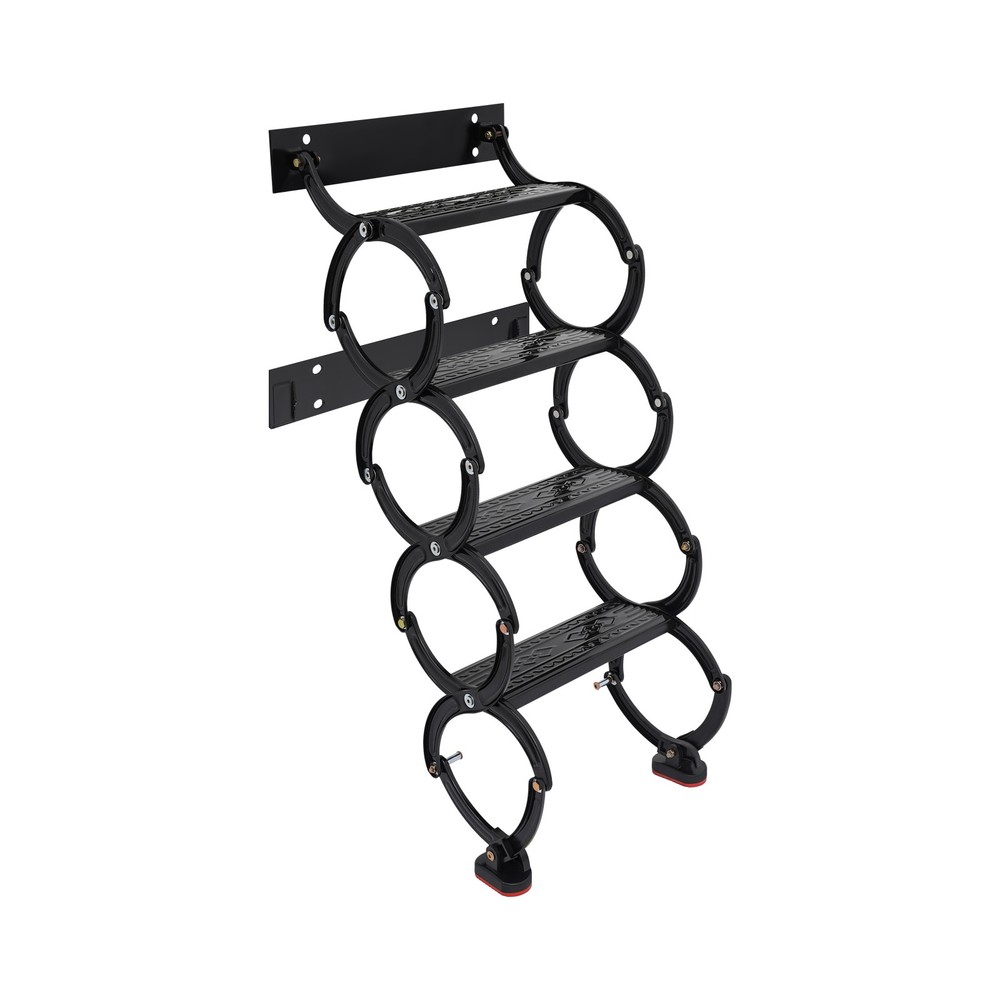 4 Steps Wall Mounted Attic Ladder, Pull Down Telescoping Step Ladder, Black New
