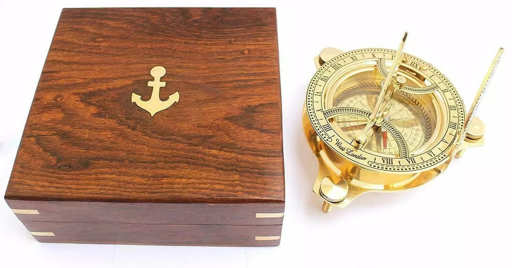 100% Working Brass Brunton Pocket Transit Compass With Leather Case