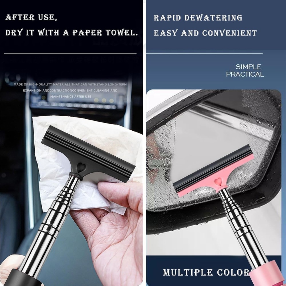 3 PCS Side Mirror Squeegee Car Mirror Squeegee,Retractable Car Rearview Mirror