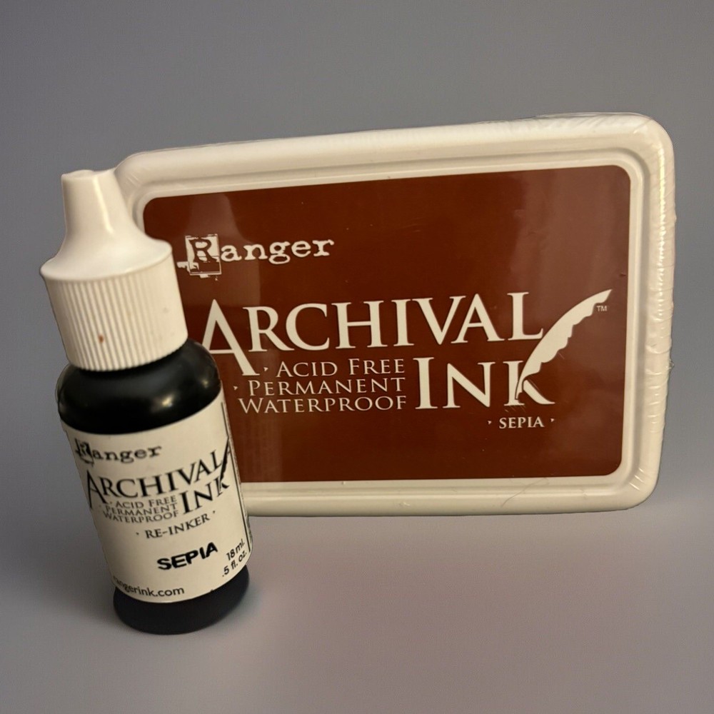 Ranger Archival SEPIA Ink Pad & Reinker Permanent/Waterproof