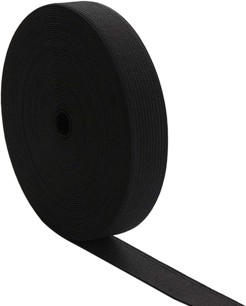 1 Inch by 20 Yard Black Heavy Stretch High Elasticity Elastic Spool Knit Elastic
