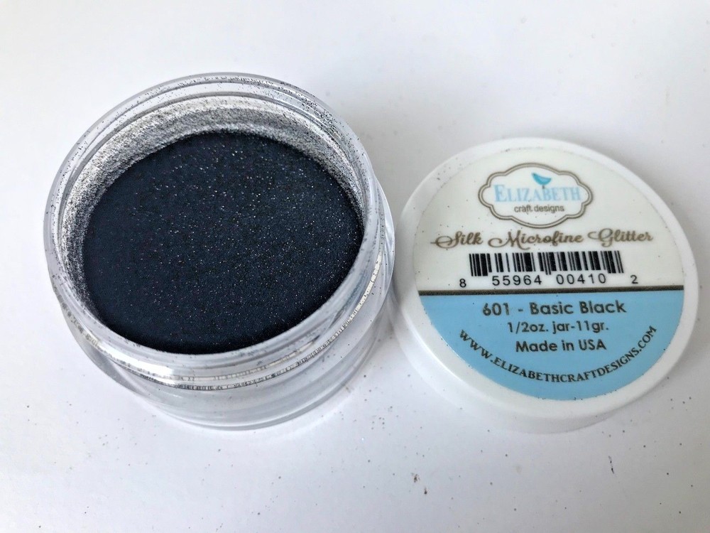Elizabeth Craft Designs Silk Microfine Glitter .5oz/11 gram-Basic Black 601- NEW