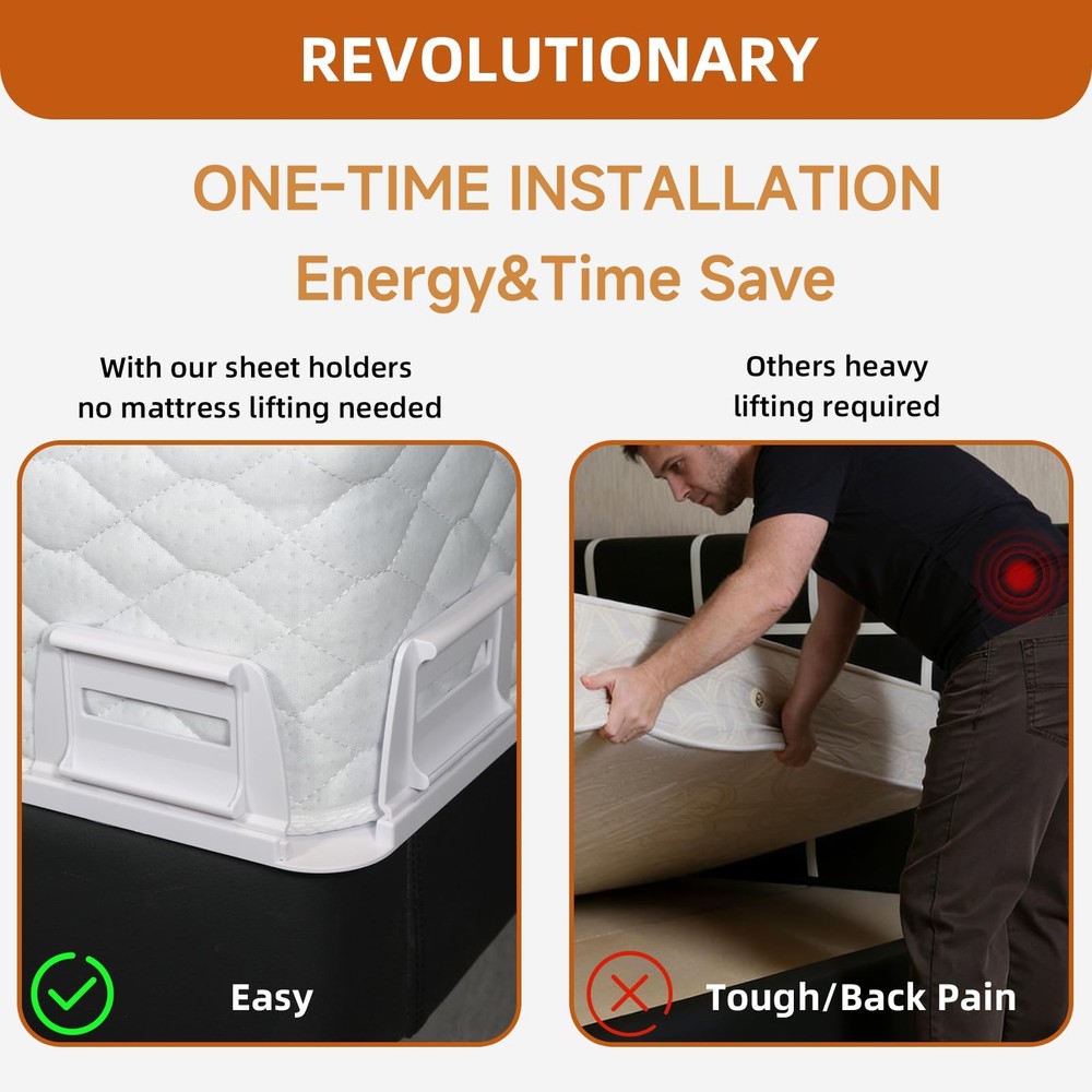 Upgrade Bed Holders for Corners - 4 Pack -Time Installation Locks, Heavy Duty...