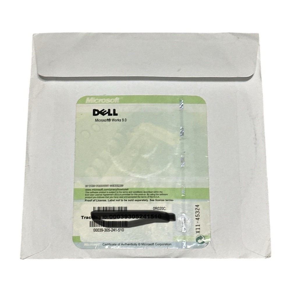 Older Microsoft Works 9.0 Dell OEM CD w COA Software Disc for Dells