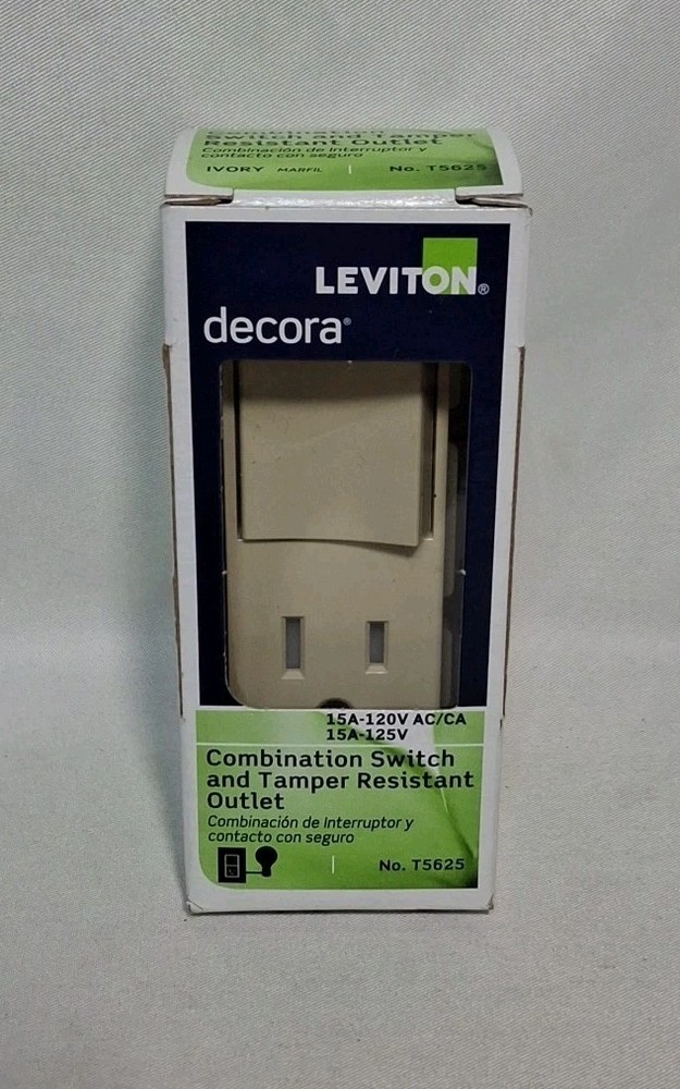 Leviton 15 Amp Ivory Single Pole Switch & Receptacle Combination, S01-T5625-ISP