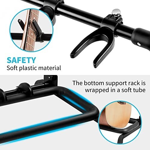 Foldable Multi Guitar Rack Stand - Portable Display Holder for 5 Acoustic & Elec
