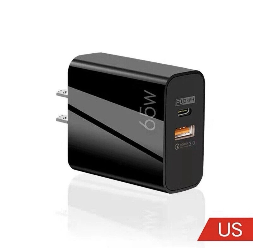 Cargador de Pared 65W + Cable USB-C 5A 1m/2m para iPad Pro y Pixel