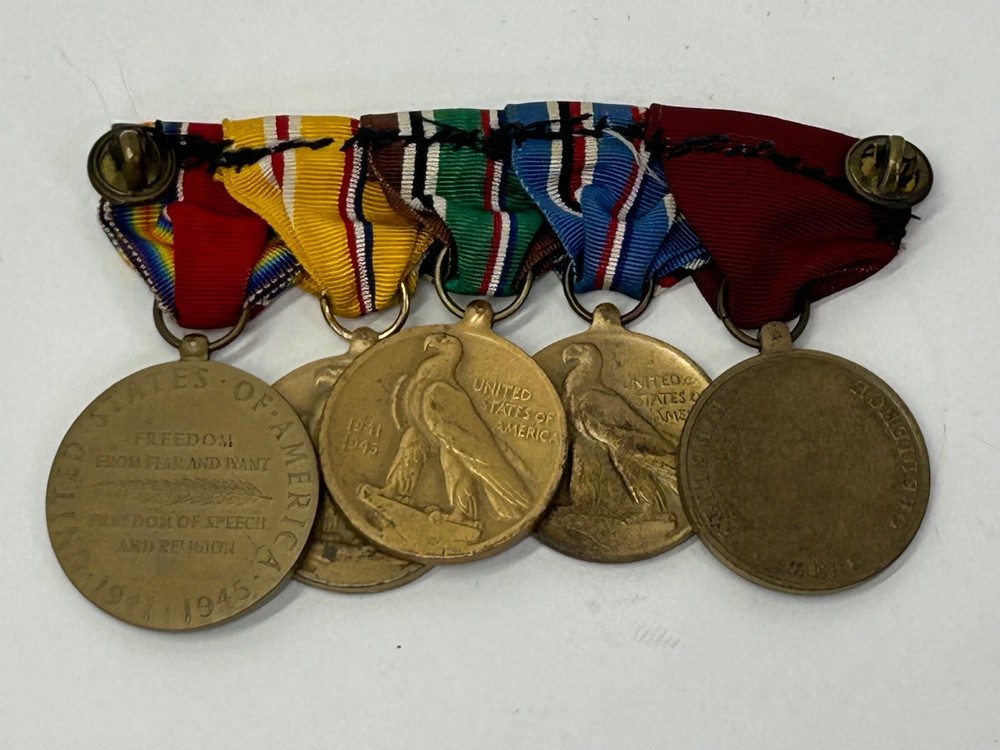 WWII US Navy Mounted Medals